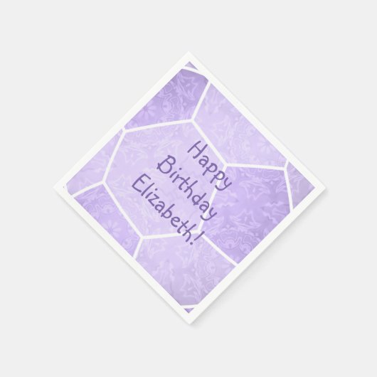 pastel paarse girly soccer - verjaardag servet (Hoek)