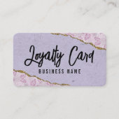 Pastel Paarse glitter met vlinders Klantenkaartje (Voorkant)