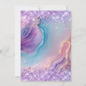 Pastel Paarse glitterblauw roze agaat Sweet 16 Kaart (Achterkant)