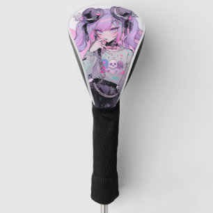 Pastel Paarse Gothic Lolita Anime Girl Golfheadcover