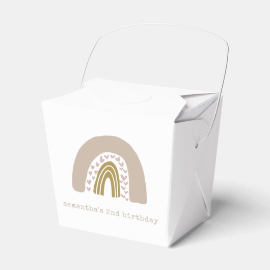 Pastel Paarse Gouden Waterverf Regenboog Verjaarda Bedankdoosjes (Voorkant Zijde)