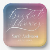 Pastel Paarse Gradient Ombre Script Vrijgezellenfe Papieren Bordje (Voorkant)