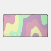 Pastel Paarse Groene Abstracte Lijnen Patroon Slog Bureaumat (Voorkant)