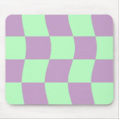 Pastel Paarse groene golvende dambordpatroon Muismat (Voorkant)