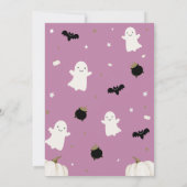 Pastel Paarse Halloween Little Boo Baby shower Kaart (Achterkant)