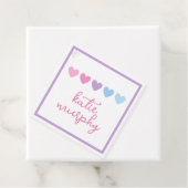 Pastel Paarse Hart Meisjes Gift Label (In situ)