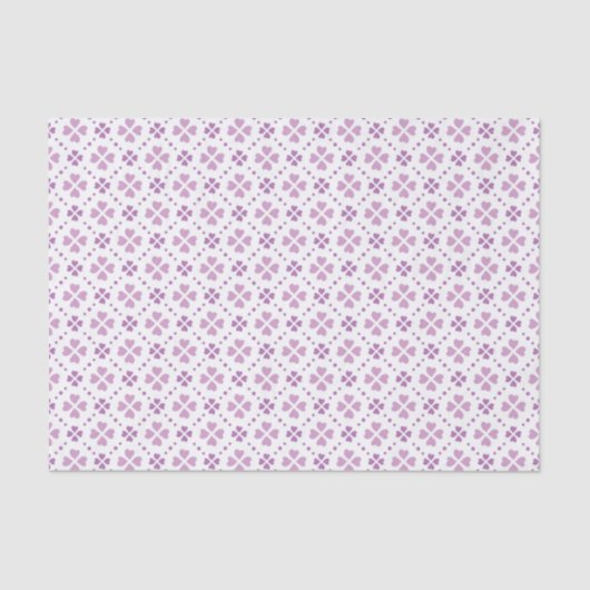 Pastel Paarse Harten Bloemen Weefselpapier Tissuepapier (Voorkant)