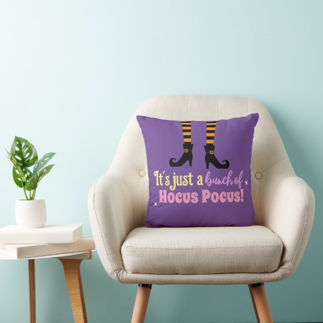 Pastel Paarse Hocus Pocus Halloween Heksenpoot Kussen (Stoel)