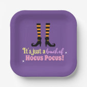 Pastel Paarse Hocus Pocus Halloween Heksenpoot Papieren Bordje (Voorkant)