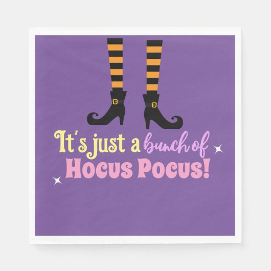 Pastel Paarse Hocus Pocus Halloween Heksenpoot Servet (Voorkant)