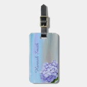 Pastel Paarse Hortensia Waterverf Bagagelabel (Voorkant verticaal)