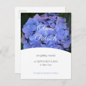 Pastel Paarse Hydrangea Trouw 'Save the Date' Uitnodiging Briefkaart (Voorkant / Achterkant)