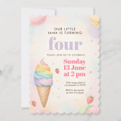 Pastel Paarse ijsverjaardag | Girl Sweet Kaart (Voorkant)