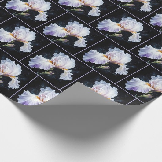 Pastel Paarse Iris Blossom Cadeaupapier (Hoek)