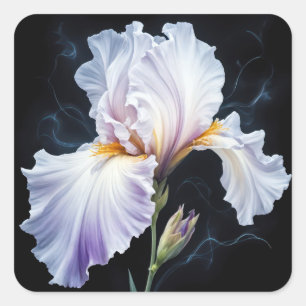 Pastel Paarse Iris Blossom Vierkante Sticker