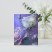 pastel Paarse iriserende bloemen Briefkaart (Staand voorkant)