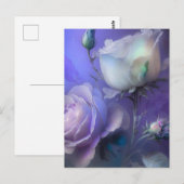 pastel Paarse iriserende bloemen Briefkaart (Voorkant / Achterkant)