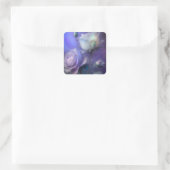  pastel Paarse iriserende bloemen Vierkante Sticker (Tas)