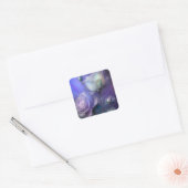 pastel Paarse iriserende bloemen Vierkante Sticker (Envelop)