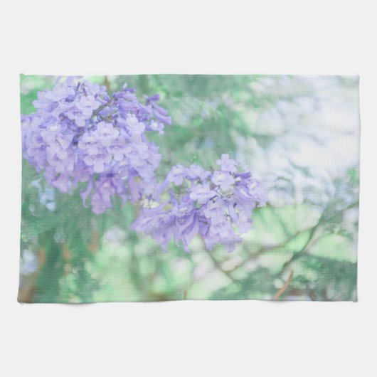 Pastel Paarse Jacaranda Tree Flowers Theedoek (Horizontaal)