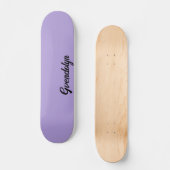 Pastel Paarse kalligrafie naam | Klassiek Trendy Persoonlijk Skateboard (Voorkant)