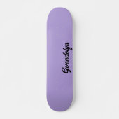 Pastel Paarse kalligrafie naam | Klassiek Trendy Persoonlijk Skateboard (Voorkant)