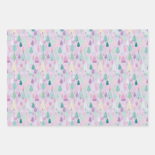 Pastel Paarse kerst Inpakpapier Vel (Voorkant 2)