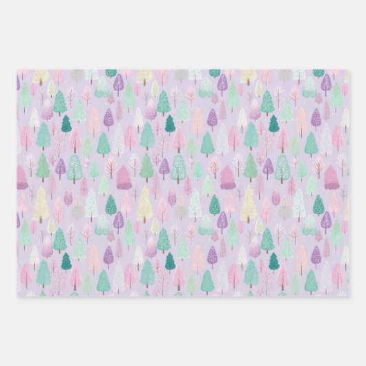 Pastel Paarse kerst Inpakpapier Vel (Voorkant)