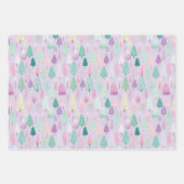 Pastel Paarse Kerstmis Inpakpapier Vel (Voorkant)