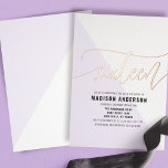 Pastel Paarse kleur Block Sweet 16 Verjaardagsfees Folie Uitnodiging<br><div class="desc">Vier een lieve zestien in stijl met deze grillige pastel paarse kleur blok folie uitnodiging. Het moderne ontwerp heeft een chique geometrisch patroon en schitterende zilveren folie accenten,  ideaal voor een magisch en onvergetelijk feest. Personaliseer met uw evenementgegevens om een gekoesterde aandenken voor uw gasten te creëer.</div>