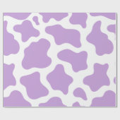 pastel paarse koe print kawaii cadeaupapier (Vlak)