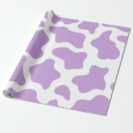 pastel paarse koe print kawaii cadeaupapier