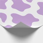 pastel paarse koe print kawaii cadeaupapier (Hoek)