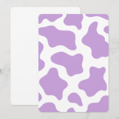 pastel paarse koe print kawaii kaart (Voorkant / Achterkant)