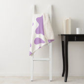 pastel paarse koe print kawaii sherpa deken (In situ)