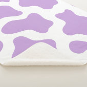 pastel paarse koe print kawaii sherpa deken (3/4)