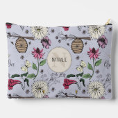 Pastel Paarse Koningin Bee & Gouden Kroon Beste Ma Etui (Achterkant)