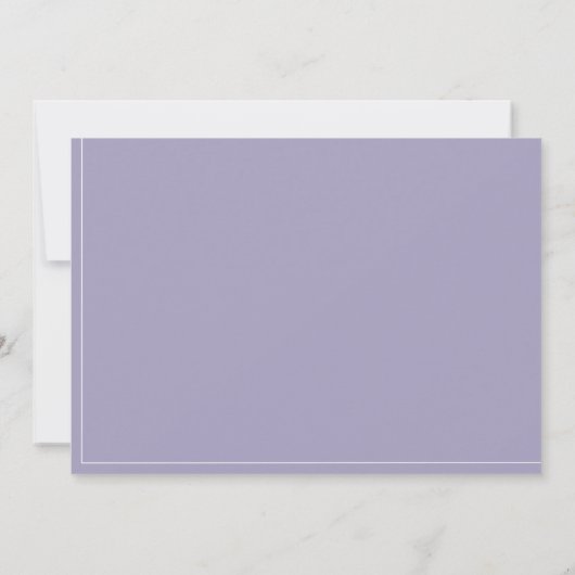Pastel Paarse Lavendel Eenvoudige Kalligrafie Verj Kaart (Achterkant)