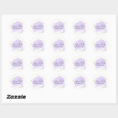 Pastel Paarse Lavendel Paint & Gold Minimalist Ronde Sticker (Vel)
