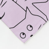 Pastel Paarse Leuke Verdachte Katten Kattenpatroon Fleece Deken (Hoek)