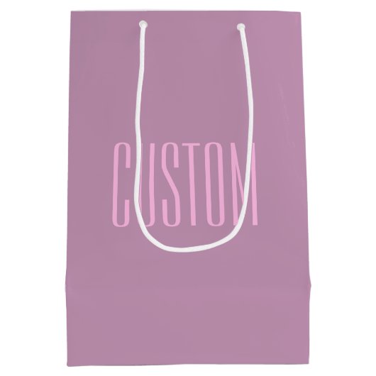 Pastel Paarse & Lichtroze | Moderne bewerkbare tek Medium Cadeauzakje (Achterkant)