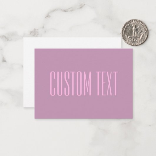 Pastel Paarse & Lichtroze | Moderne bewerkbare tek Notitiekaartje (Voorkant / Achterkant in situ)
