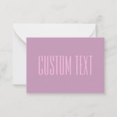 Pastel Paarse & Lichtroze | Moderne bewerkbare tek Notitiekaartje (Voorkant)