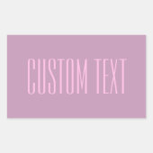 Pastel Paarse & Lichtroze | Moderne bewerkbare tek Rechthoekige Sticker (Voorkant)