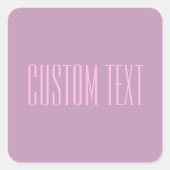 Pastel Paarse & Lichtroze | Moderne bewerkbare tek Vierkante Sticker (Voorkant)