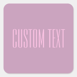 Pastel Paarse & Lichtroze   Moderne bewerkbare tek Vierkante Sticker