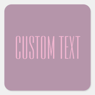 Pastel Paarse & Lichtroze   Moderne bewerkbare tek Vierkante Sticker