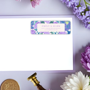 Pastel Paarse Lila Bloemen Wedding Return Adres Etiket