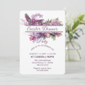 Pastel Paarse Lila Flora Roos Paasfeest Kaart (Staand voorkant)