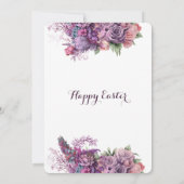 Pastel Paarse Lila Flora Roos Paasfeest Kaart (Achterkant)
